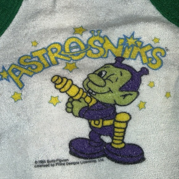 RARE Vintage Terry Cloth Romper W/ Astrosnicks Graphic By Brand "TV Sets" 6 Mo - Picture 7 of 8